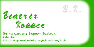 beatrix kopper business card